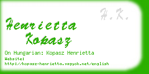 henrietta kopasz business card